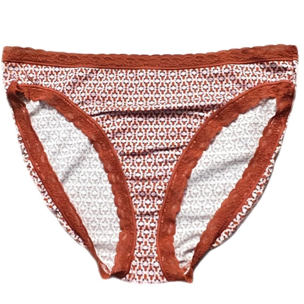 Victoria’s Secret Stretch Cotton Lace Trim High Leg Brief Panty Multicolor